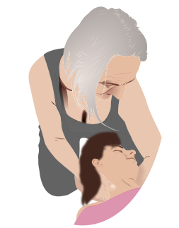 travail de la nuque au cours d'une séance de massage, source de nombreux blocages et tensions